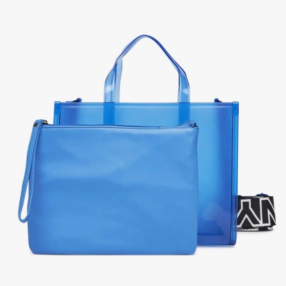 DKNY Vibrant Blue See-Through Tote - Picture 2 of 4